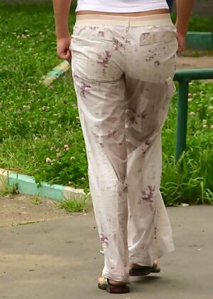 confused, wet in public