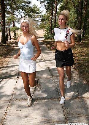 two blonde, pantyhose sports